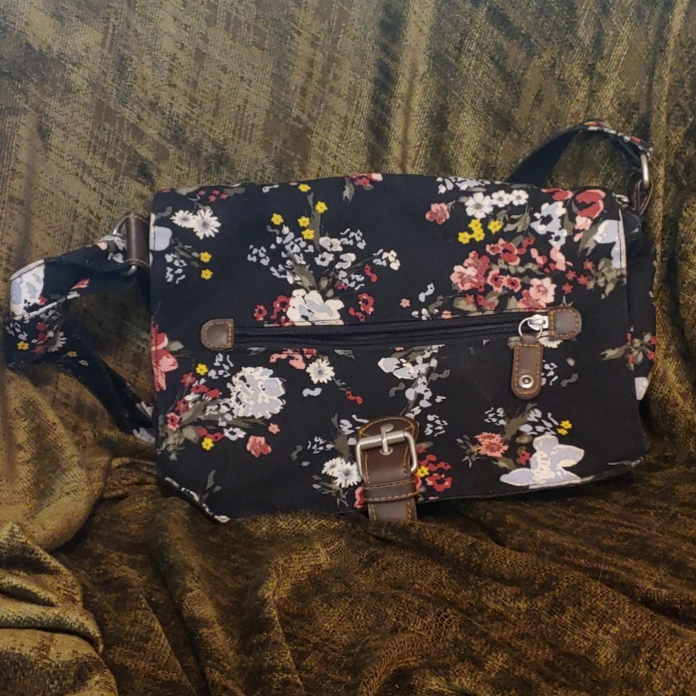 Black floral purse